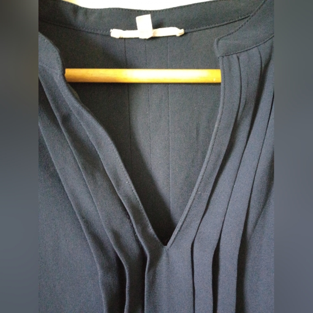 41 Hawthorn Navy Blouse With Roll Up Sleeves Size Medium - Picture 7 of 11